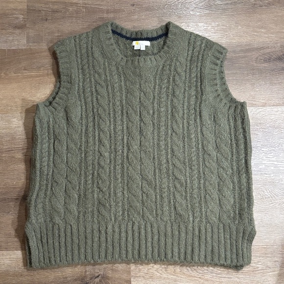 Anthropologie Jackets & Blazers - Anthropologie Boden Wool Knit Mohair Sweater Vest Dark Sage Green